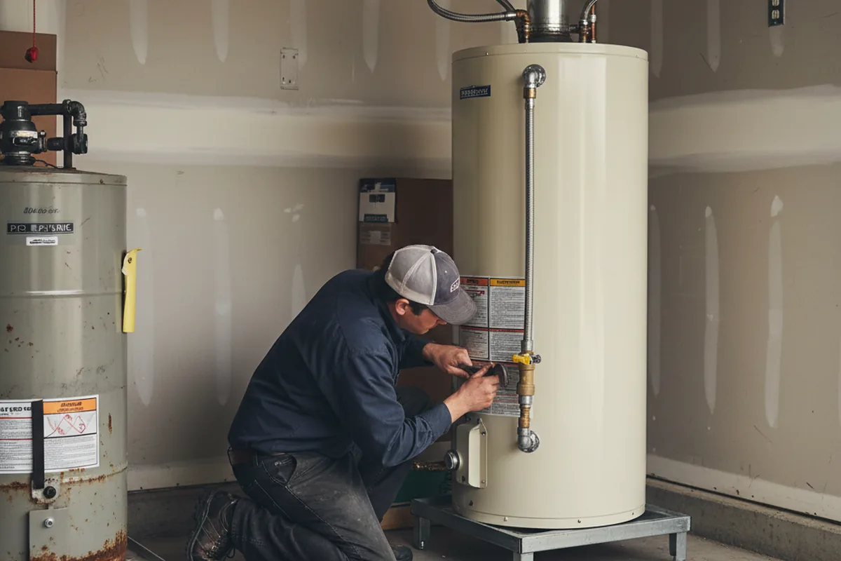 Water heater and shutoff valve replacement in New Waverly